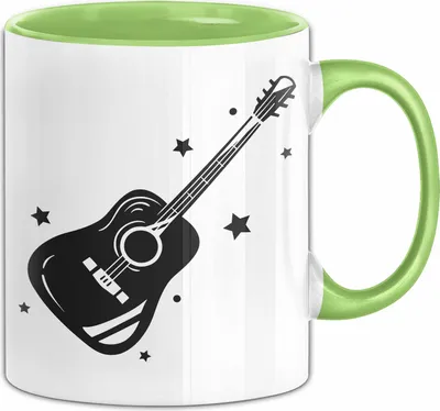 Produktbild von Gitarrenspieler Geschenk Tasse Gitarre Grafik Kaffee-Becher (Grün)