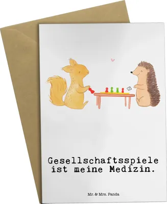 Produktbild von Mr. & Mrs. Panda Glückwunschkarte Eichhörnchen Gesellschaftsspiele - Weiß - Geschenk, Grußkarten, Spielen, einladungskarten, dankeskarten, weihnachtskarten, osterkarte