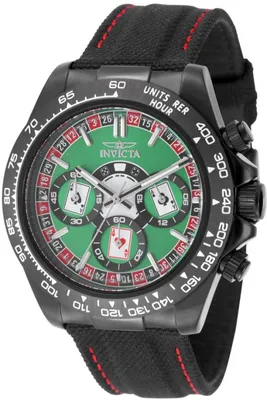 Zdjęcie produktu dla Invicta Speedway 50517 Zegarek Męski - Mechanizm Kwarcowy - Stal Nierdzewna z Zieloną Tarcza - 40 mm