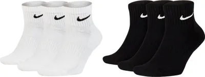 Produktbild von 6 Paar Nike SX7667 Herren Damen Kurze Socke Knöchelhoch Everyday Cushioned Socken - Größe: 42-46 - Farbe: weiß schwarz