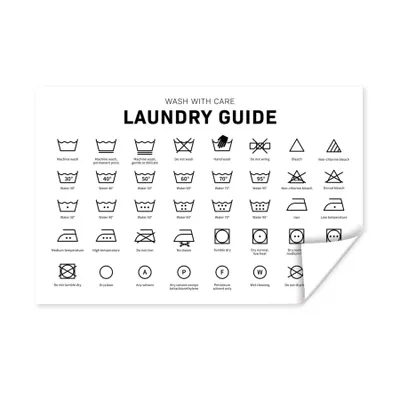 Produktbild von MuchoWow® Poster Wäschesymbole - Wäscheetiketten - Waschanleitung 120x80 cm - Bilder
