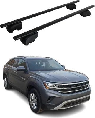 Image de Barres de toit Transversales pour VW Atlas 2018-2023 Fer Noir 2Pcs ABE