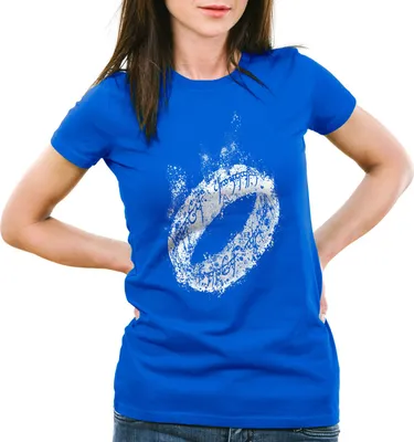 Produktbild von style3 Der Eine Ring Damen T-Shirt Fantasy, Farbe:Blau, Größe:S