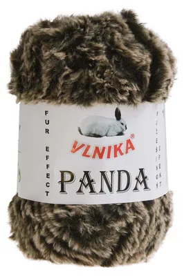 100g Strickgarn PANDA Strick-Wolle Kuschelwolle Plüschwolle - schwarz beige