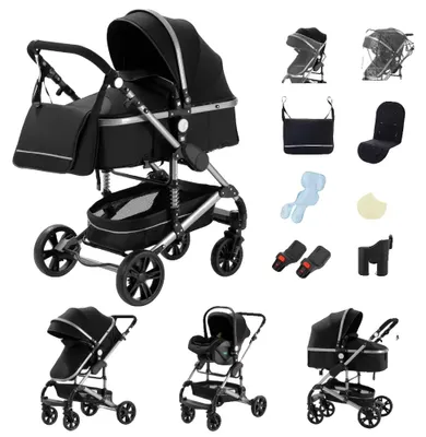 Produktbild von Babywagen, Kompaktes Design, Umwandlungsfunktionalität, 739 ganz schwarz