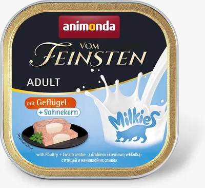 Produktbild von ANIMONDA Vom Feinsten Adult Milkies mit Geflügel und cremiger Füllung - Nassfutter für Katzen - 100g