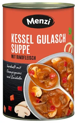 Obrázek produktu pro Menzi kotlíková gulášová polévka s hovězím masem typická maďarská 4200g