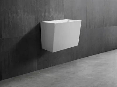 Produktbild von Wandwaschbecken TW18 aus Mineralguss - 50 x 35 x 40 cm - Weiß matt