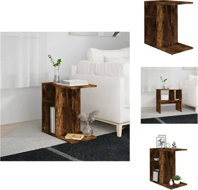 Immagine prodotto di vidaXL Tavolino in rovere affumicato 50x30x50 cm materiale a base di legno - Tavolini