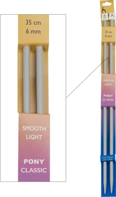 Obrázok produktu pre Pony Knitting Needles Klasická rovná ihlica 35 cm 6 mm