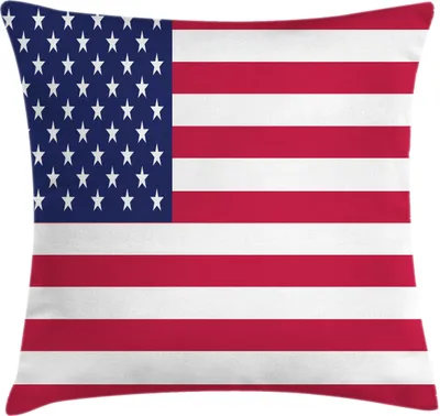 Immagine prodotto di ABAKUHAUS Quattro luglio Federa per cuscino, motivo patriottico Bandiera degli Stati Uniti d'America, 50 x 50 cm, blu notte Bianco
