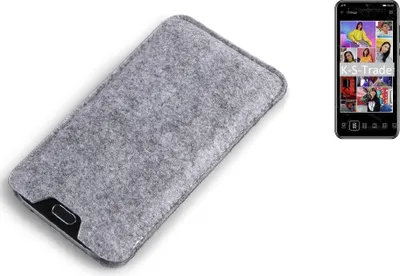 Produktbild von K-S-Trade Filz Handyhülle kompatibel mit Huawei Y8p Schutzhülle Filztasche Filz Tasche Case Sleeve Handy Hülle Filzhülle grau