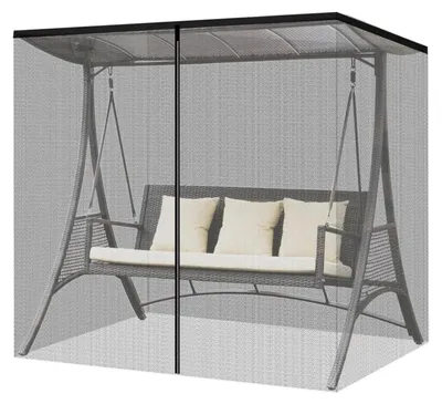 Obrázok produktu pre Sieťka proti komárom so zipsom, určená pre záhradnú hojdačku pre 3 osoby, rozmer 125x205x205 cm