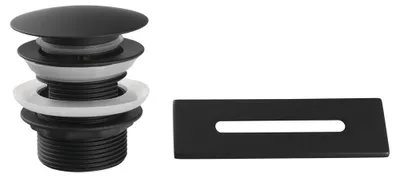 Immagine prodotto di SET Copertura troppo pieno + scarico vasca 1¨1/2, clic-clac, nero opaco