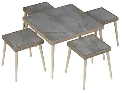 Obrázek produktu pro Moderní šedá obývací sestava ze dřeva a MDF desek