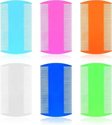 Immagine prodotto di Pettine antipidocchi in plastica a doppia faccia - 6 pezzi
