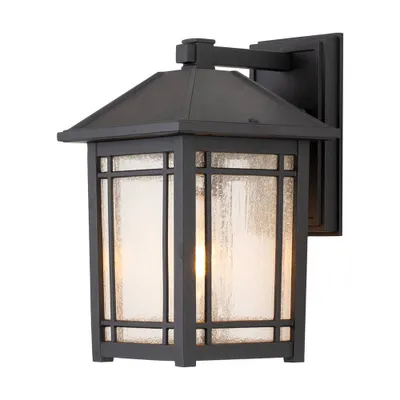 Obrázek produktu pro Venkovní nástěnné svítidlo, hliníkové sklo, černé, IP44, V 32,6 cm