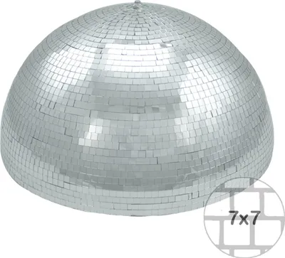 Produktbild von Spiegelkugel halb 50cm silber mit Motor - für Deckenmontage - Discokugel Echtglas - PREMIUM