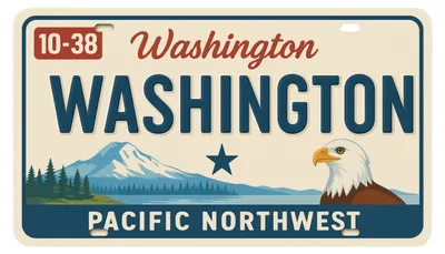 Produktbild von Blechschild 15x30cm - Washington Pacific Northwest Retro USA