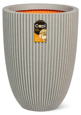 Obrázok produktu pre Capi Europe – Nízky, elegantný kvetináč "Groove NL" – Betónová farba – 46x58 – Kód: KGVCT783