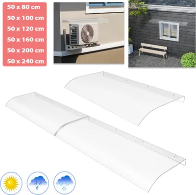 Produktbild von LARS360 Eingangsüberdachung PET klar 50×200 cm – Transparentes Türdach wetterfest mit UV-Schutz, pflegeleichtes Vordach für Haustür, Balkon oder Garten