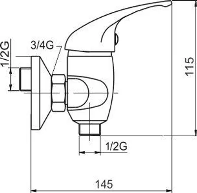Immagine prodotto di Miscelatore doccia Novaservis Metalia 55 15CM CROMO+ARGENTO 550