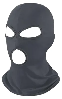 Obrázok produktu pre Štít na tvár, celoobliecajúca maska, 3 otvory, tmavosivá, polyester, univerzálna veľkosť