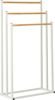 Produktbild von Weißer Metallhandtuchhalter mit Bambus