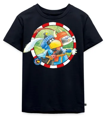 Produktbild von Spreadshirt Der kleine Rabe Socke mit dem kleinen Dachs Kinder Premium T-Shirt, 122/128 (6 Jahre), Navy