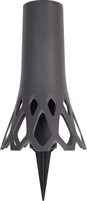 Produktbild von Plastia Grabvase mit Erdspieß Roseta Anthrazit 1,3 L, Friedhofsvase aus Kunststoff, Steckvase als Grabschmuck, UV-und witterungsbeständige Blumenvase