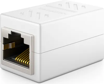 Produktbild von deleyCON 1 Stück RJ45 Kupplung (1000 Mbit) Gigabit LAN Kabel Verlängerung Netzwerkkabel Ethernet Adapter Verbinder Kompatibel zu Cat8, Cat7, Cat6, Cat5 Patchkabel DSL POE 2X RJ45 Buchse - Weiß