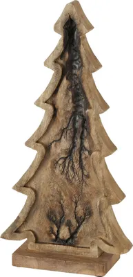 Produktbild von Deko-Aufsteller Percha H36cm aus Mango-Holz Tanne Weihnachts-Baum Advent X-Mas