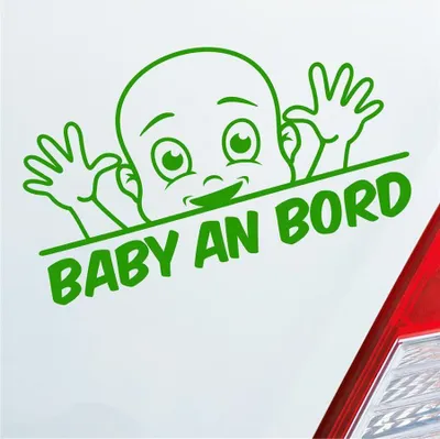 Produktbild von Auto Aufkleber Baby an Bord on Tour Lustig 22x12 cm Hellgrün Sticker Heckscheibenaufkleber