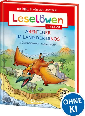 Produktbild von Leselöwen 1. Klasse - Abenteuer im Land der Dinos (Großbuchstabenausgabe)