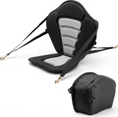 Obrázek produktu pro SucceBuy 1 x kajakové sedadlo o tloušťce 12 mm, polstrované sedadlo s opěrkou zad, úložná taška a nastavitelné popruhy pro stand-up paddleboard, kánoi, rybářský člun a nafukovací kajak