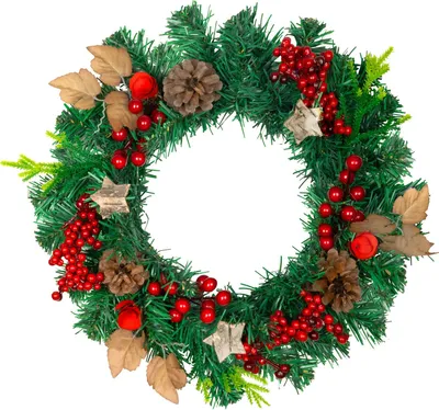 Image de Couronne MagicHome Noël, rouge, 30 cm