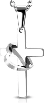 Produktbild von Damen Halskette Kreuz Herz Cross Heart Anhänger Autiga® silber