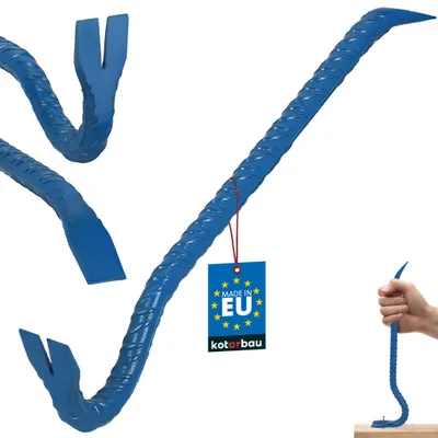 Produktbild von KOTARBAU® Brecheisen 40 cm mit Kuhfuß Doppelseitig Nageleisen Biegefest Brechstange Nagelzieher Werkzeug Bewehrungsstahl Pulverbeschichtet Blau