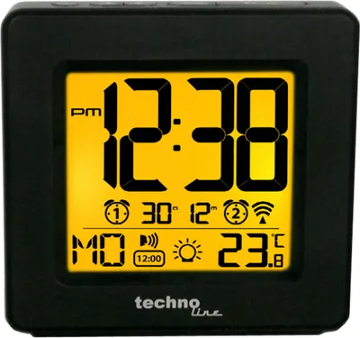 Produktbild von Technoline WT 330, Atomwecker, Rechteck, Schwarz, Drinnen, Erwachsener, 12/24 h