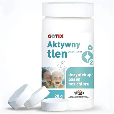 Zdjęcie produktu dla Aktywny Tlen Do Basenu SPA Jacuzzi 1kg Gotix Tabletki Bez Chloru Oxy