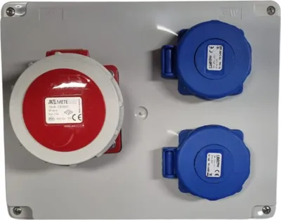 Produktbild von IP65 Stromverteiler Wandverteiler Steckdosen verdrahtet IP65 CEE 16A  2x230V G3.0333 R-240