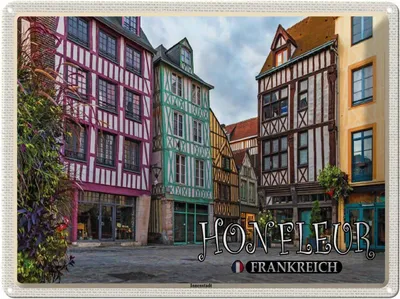 Produktbild von vianmo Blechschild 30x40 cm Honfleur Frankreich Innenstadt Abenteuer Reisen Urlaub