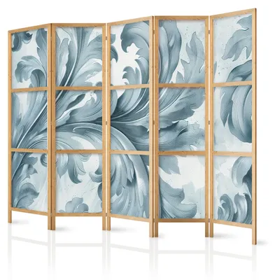 Produktbild von Muralo Japanischer PARAVENT 5-teilig Raumteiler klappbar PREMIUM-Vliesleinwand VINTAGE ORNAMENTE für Wohnzimmer 225cmx172cm