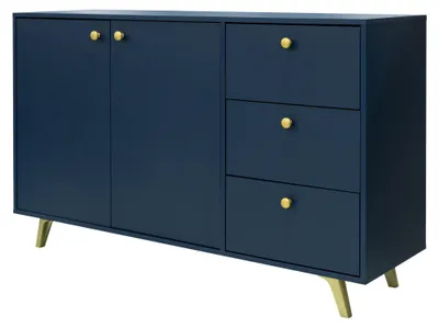 Produktbild von Masseno Kommode GALIO 100 cm Sideboard mit  Schubladen und 4 Türen für Wohnzimmer Schlafzimmer Modern 100x41x112 cm Blau