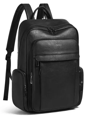 Produktbild von Rucksack für Laptops, geeignet für 17-Zoll-Geräte, wasserdicht und aus veganem Leder