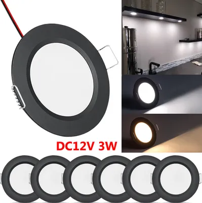 Produktbild von 8x 3W 15LEDs Dimmbar Strahler Einbaustrahler Wohnmobil, DC12V Schwarz Flach LED Decken Spots Deckenspots für RV Boot Wohnwagen Schrank, Kaltweiß