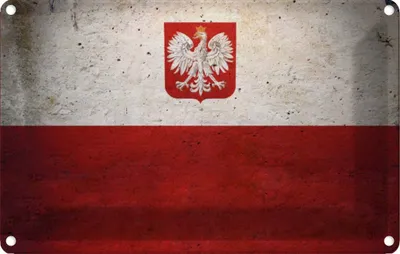 Produktbild von vianmo Blechschild 12x18 cm Polen Fahne Flagge Wappen