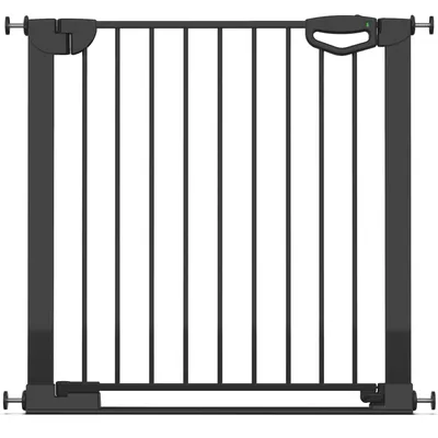 Produktbild von GEUTHER Easylock Flat Step Treppen- & Türschutzgitter | Schwarz | 83–90 cm | Ohne Bohren | Flacher Trittbalken | Auto-Close | DIN EN 1930:2011