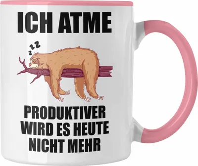 Produktbild von Trendation - Lustiger Faultier Spruch Tasse Faultier Mitarbeiter Arbeitskollge Geschenk (Rosa)