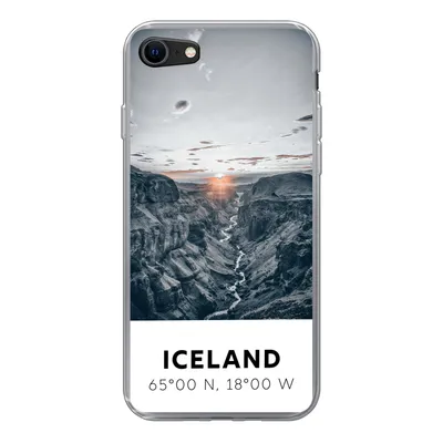 Produktbild von MuchoWow® Handyhülle Schutzhülle Hülle für iPhone 7 Island - Sonne - Berge Silikon Softcase Handy Hülle - Kartenhalter